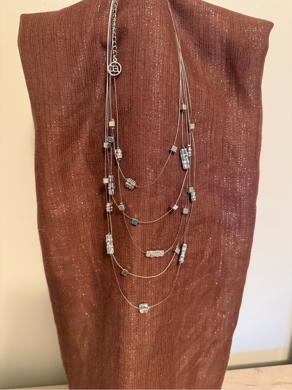 Layered Silver Multi-Strand Necklace - Picture 2 of 3